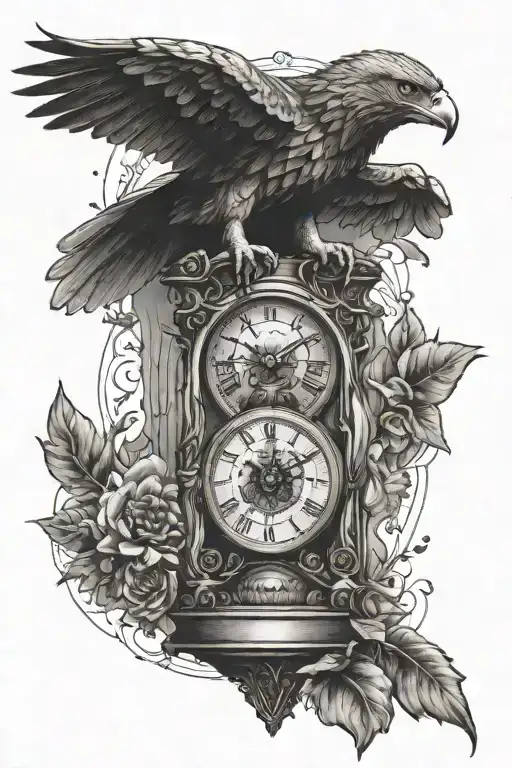 Chronos Kairos Hourglass Clock Eagle
