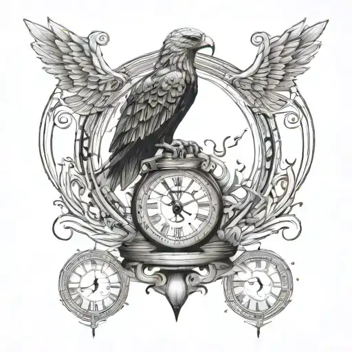 Chronos Kairos Hourglass Clock Eagle