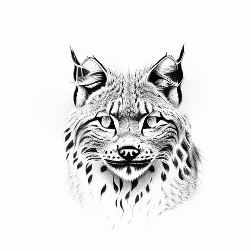 Black And White Lynx With Emerald Colour Eyes