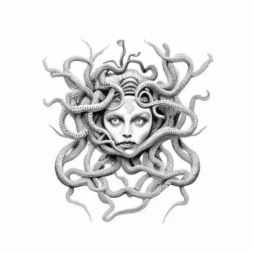 Medusa Frau Ohne Schattierung