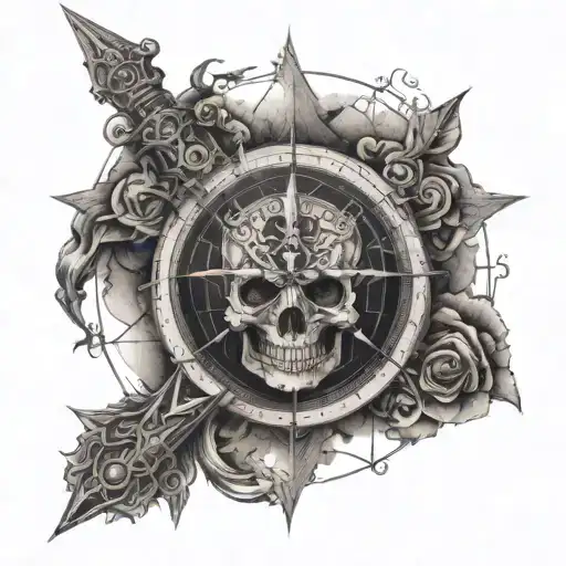 Skull Compass Sword