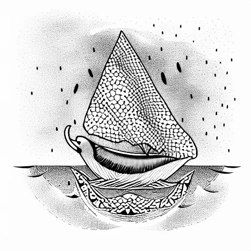 A Boat In The Water In The Shape Of A Bird