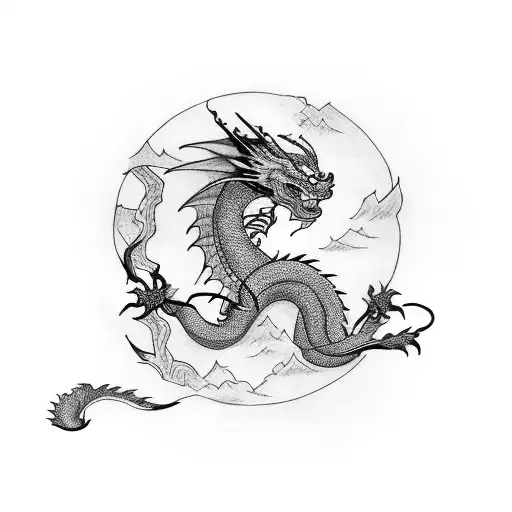 Dragon And Japanise Man