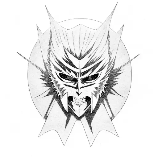 Ichigo Kurosaki Mask In Bleach Anime Sketch