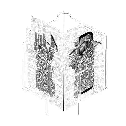 A Futuristic Cyborg Holding A Book With Binary Code Flowing Out Of Its Pages