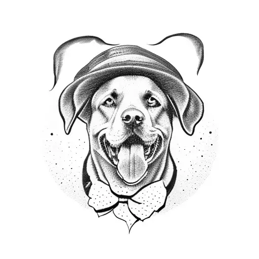 Black Labrador Face With Mad Hatter's Hat