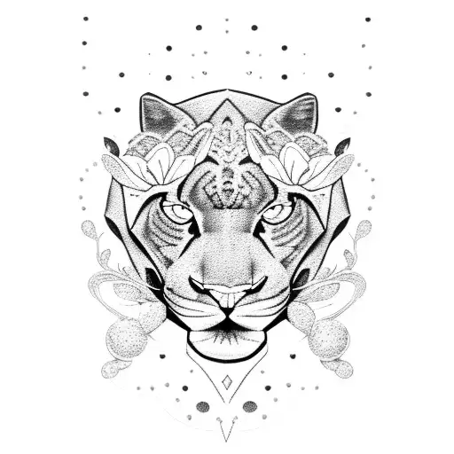 Panther With Lilies Make It Girly