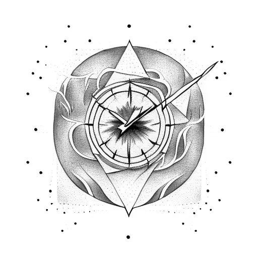 Lightning Bolt And Sand Clock