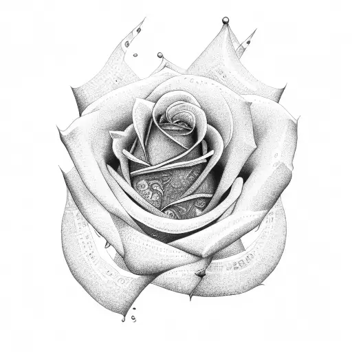 Rose And Racing Flag