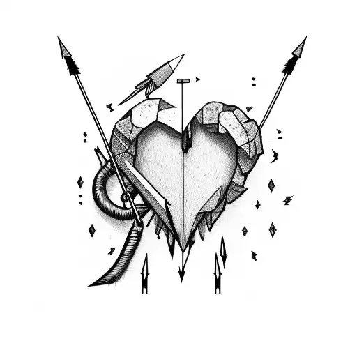 A Broken Heart Held Together By An Arrow