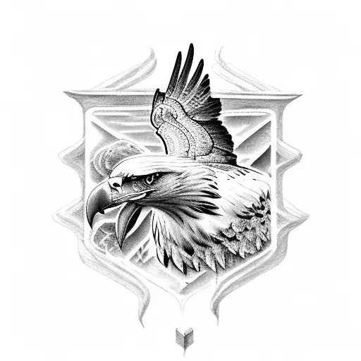 Eagle With Portuguese Boat Under