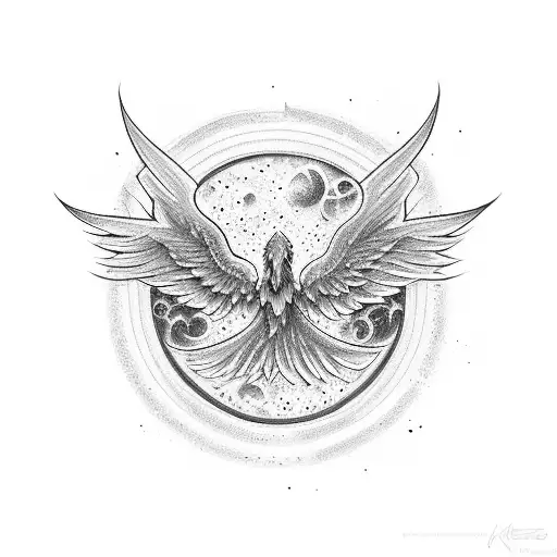 Phoenix And Galaxys In The Background