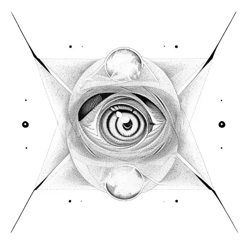 An Abstract Representation Of People Waking Up Inside A Cosmic Eye In Triangle