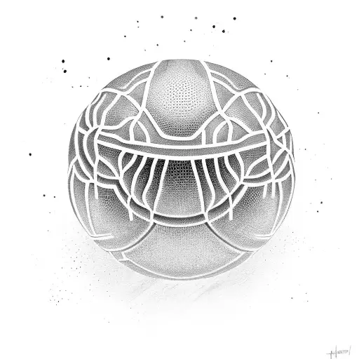 Abstract Basketball Design Incorporating Family Symbols