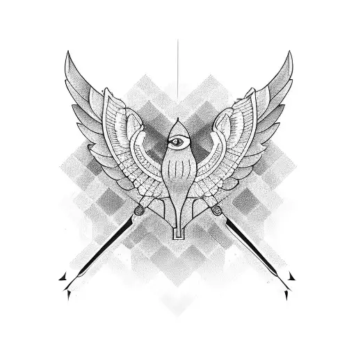 A Barber's Tools Arranged In The Shape Of A Bird