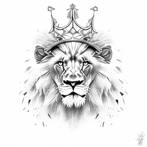 Lion With King Crown