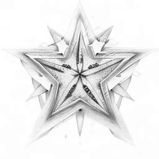 Empty Star With Beach Inside