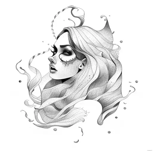 Two Dark Bands And Waves Flowing Between Them