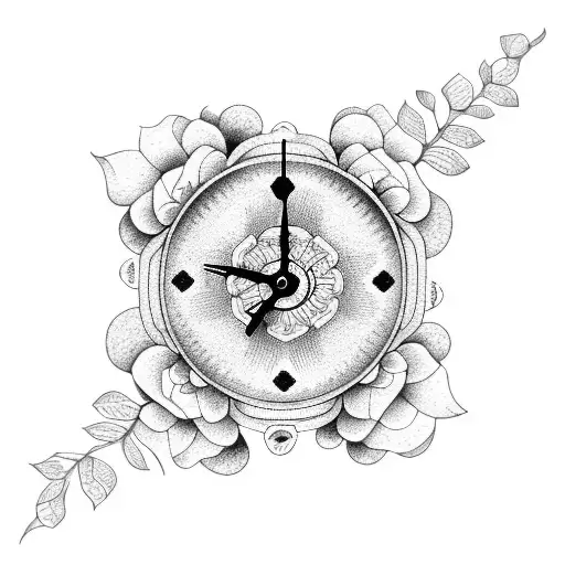 Clock Flowers And Eyes