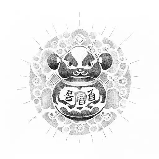 Create A Dotwork Tattoo Combining Baby Bottles And Chinese Symbols