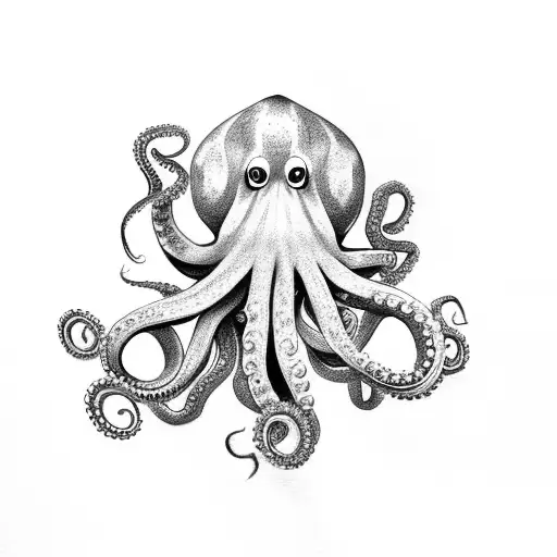 Octopus Wrapping Its Tentacles Around An Anchor