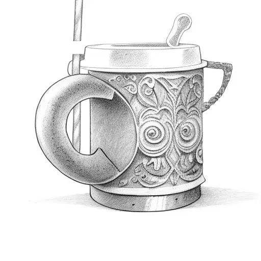A Coffee Cup With A Gavel Handle