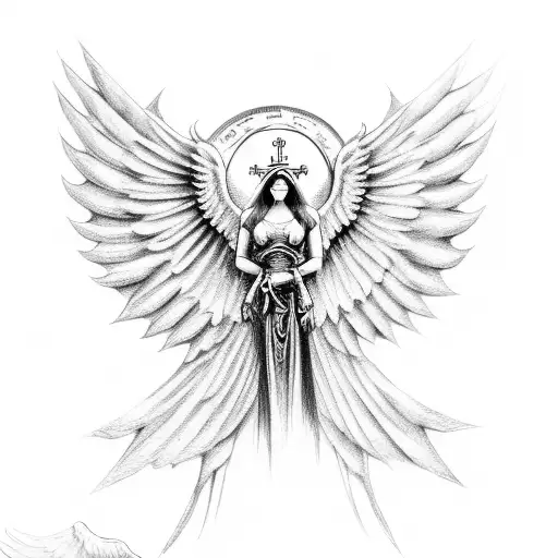 Contrast Of Good And Evil With Hands Holding A Rosary And Wings Of Angel And Demon