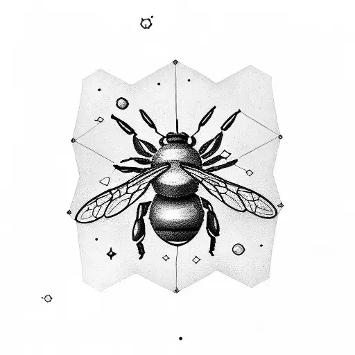 Dopamine Molecule And Psilocybin Molecule With A Bee