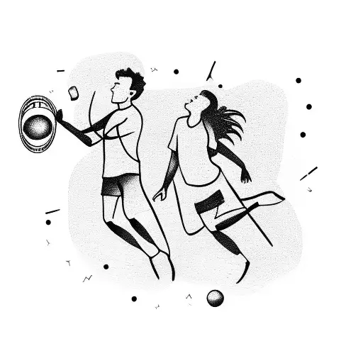 A Silhouette Of Friends Playing Soccer With Musical Notes As The Background