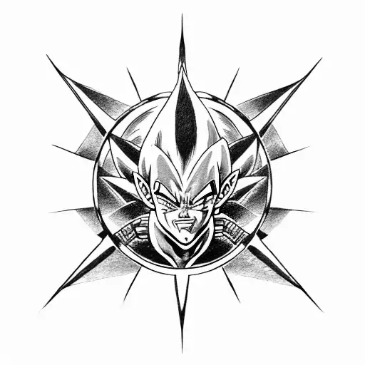 Vegeta Symbol Combined With Gurren Lagann Symbol