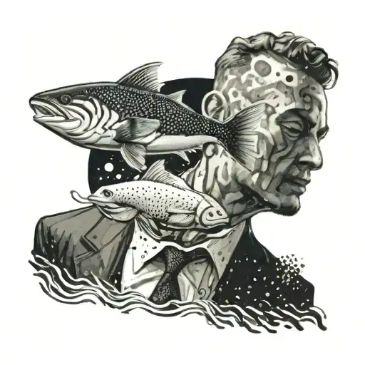 A Businessman With A Creative Strategic Plan Emerging From The Depths Of The Ocean