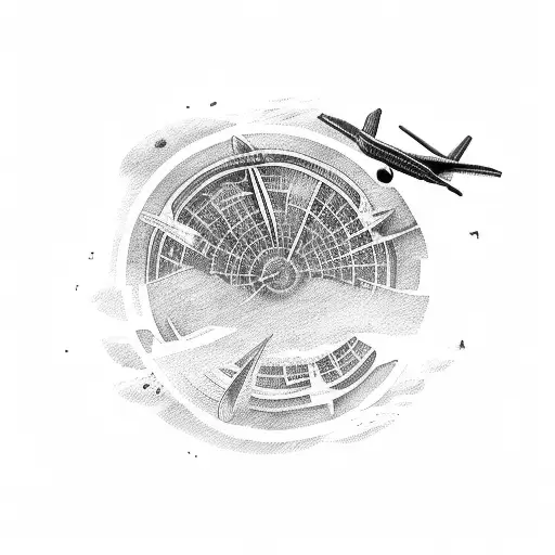 Airplane Landing In A Line Around My Arm