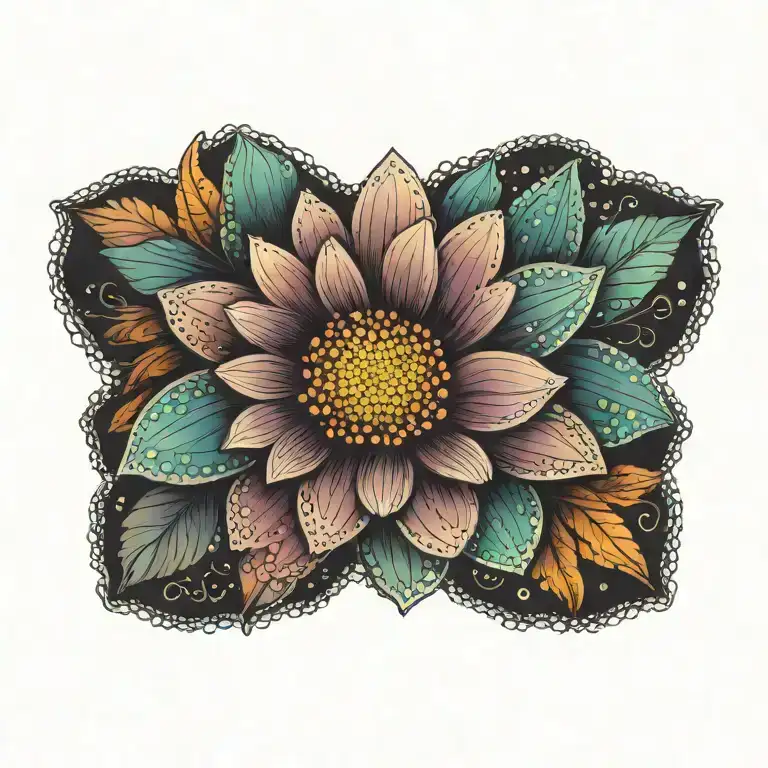 Colorful Psychedelic Lace Daisy Flower