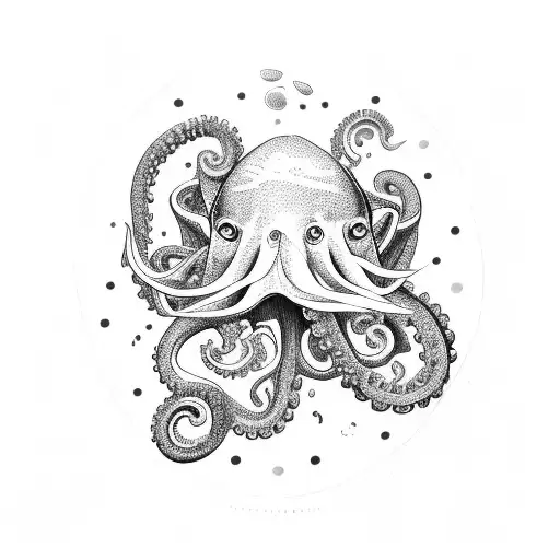 A Marina Filled With Boats And A Giant Octopus Emerging From The Water