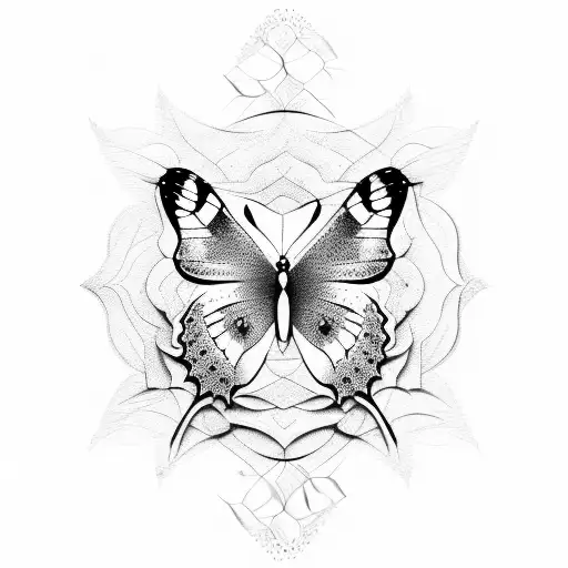 Abstract Representation Of A Butterfly With Rose Petals