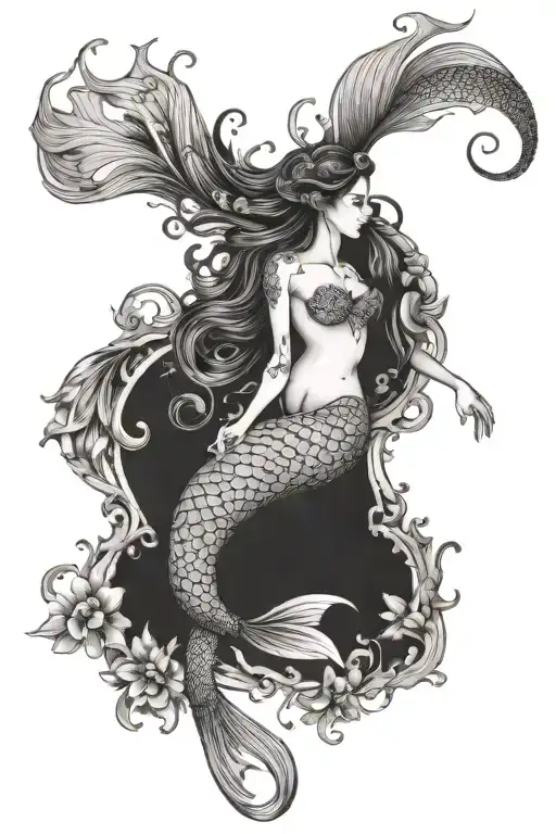 Mermaid Ocean Theme Ornamental Thigh