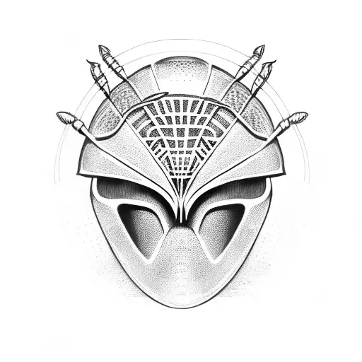 Greek Helmet With Spider And Angel Halo