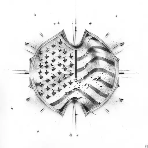 American Flag With Gun