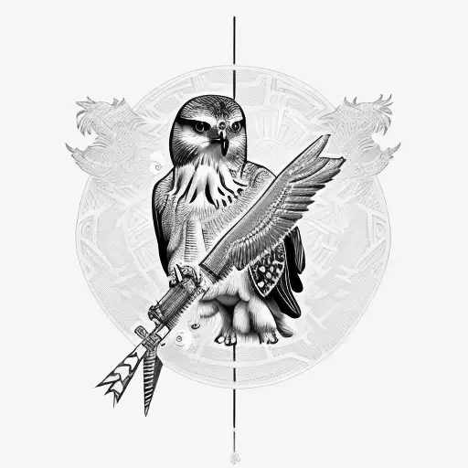 Common Buzzard With Electric Base Guitar