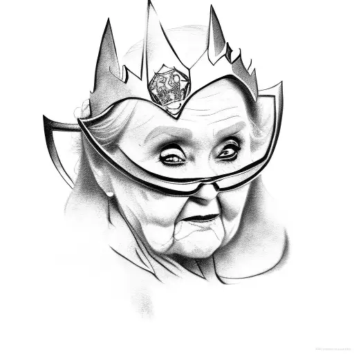 Old Grandma In Batman Mask With Tiara Chubby And Sweet