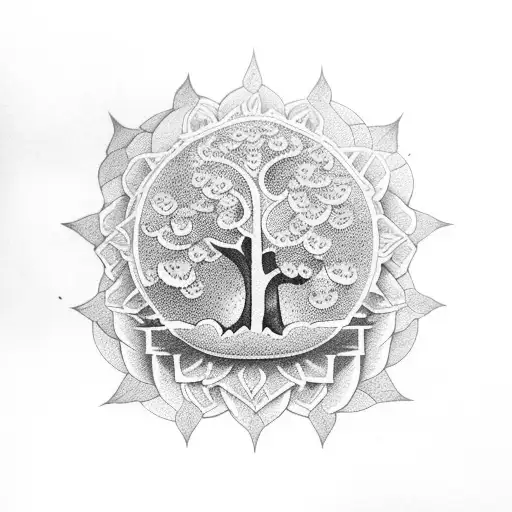 Ankor Wat With Cannonball Tree Flowers