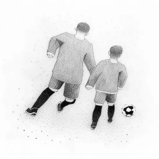 Father And Son Holding Hands Soccer