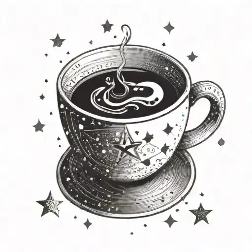 A Coffee Cup Morphing Into A Star Constellation