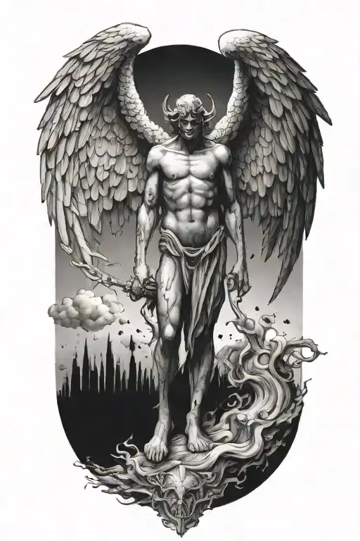 A Fallen Angel Rising Up Against A Powerful Demon Army