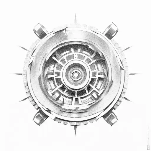 Mechanical Gears Forming A Shield With The Bible Verse