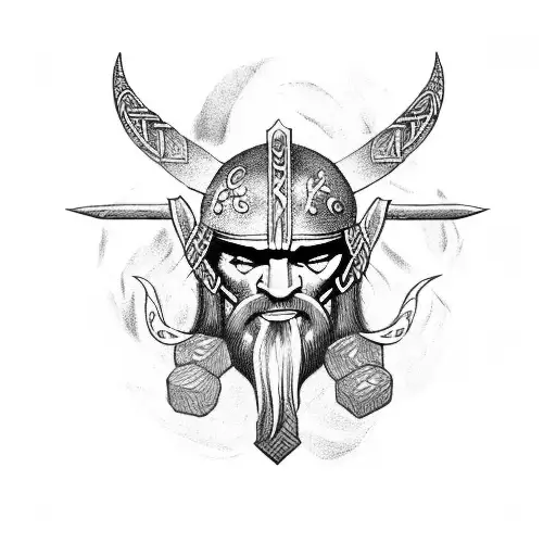 Viking Rune For Strength With Fenryr