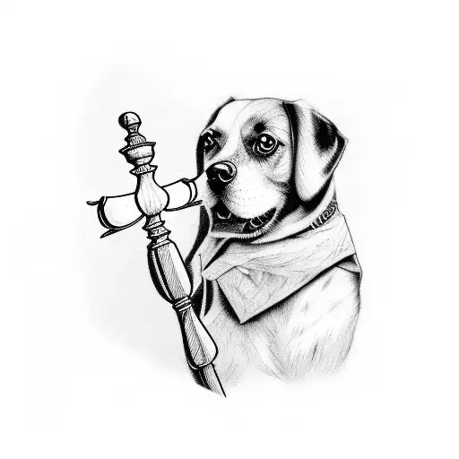 Dog Playing A Gavel Like A Lawyer