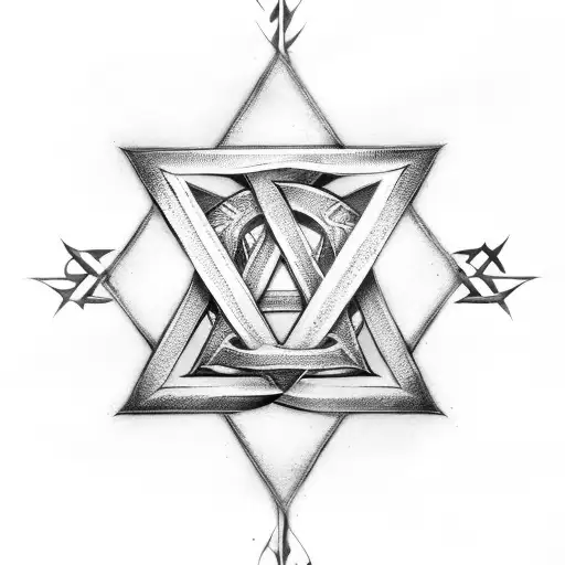 Two Iron Swords Across The Star Of David