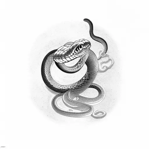 Snake On Forearm Black And Red Old Traditional