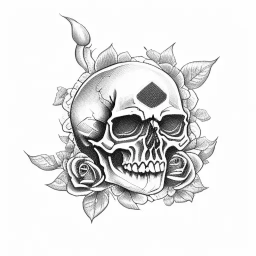 Skull With Roses